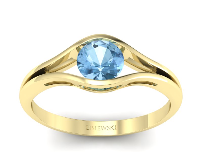 Złoty pierścionek z topazem żółte złoto - p16101za - 1