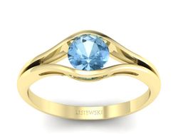 Złoty pierścionek z topazem żółte złoto - p16101za