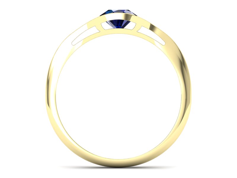 Złoty pierścionek z szafirem żółte złoto - p16101zsz - 2