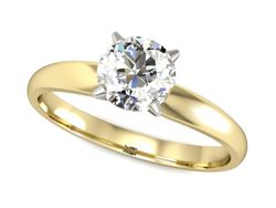 Pierścionek z diamentem żółte i białe złoto 585 - p16102zb