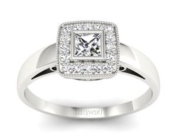 Pierścionek zaręczynowy z diamentami złoto 585 - p16105b