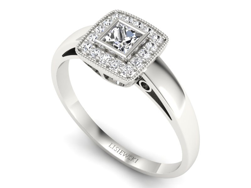 Pierścionek zaręczynowy z diamentami złoto 585 - p16105b - 3