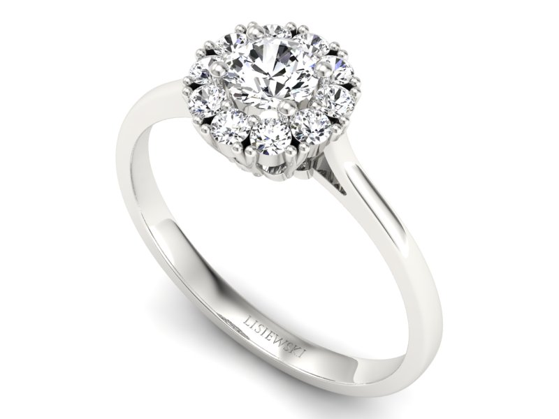 Złoty pierścionek z brylantem białe złoto - p16106b - 3