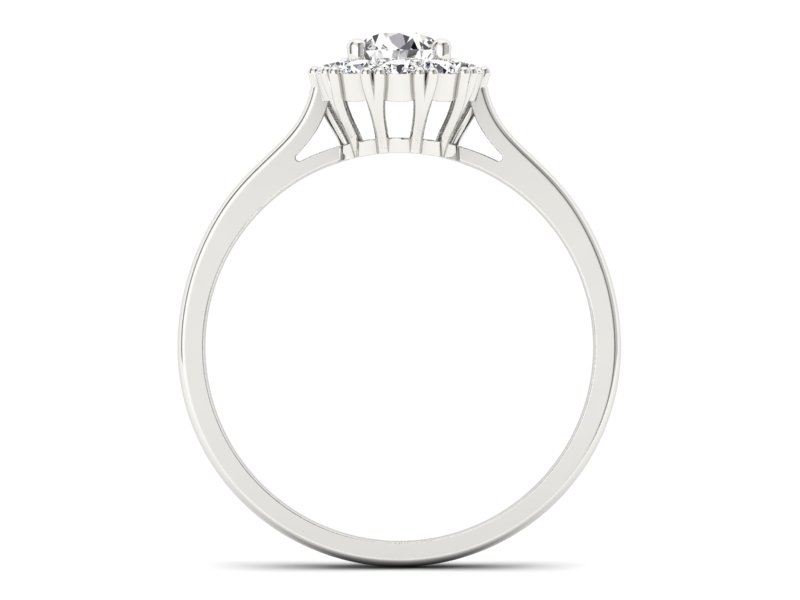 Złoty pierścionek z brylantem białe złoto - p16106b - 2