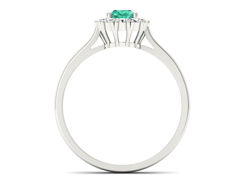 Złoty pierścionek ze szmaragdem i brylantami - p16106bsm - 2