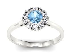 Złoty pierścionek z topazem i brylantami - p16106btop