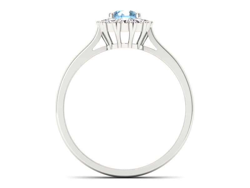 Złoty pierścionek z topazem i brylantami - p16106btop - 2