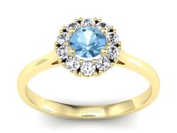 Złoty pierścionek z topazem i brylantami - p16106top