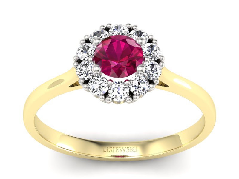 Pierścionek z rubinem i diamentami - p16106zbr - 1