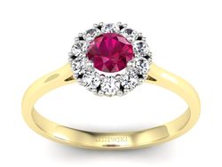 Pierścionek z rubinem i diamentami - p16106zbr