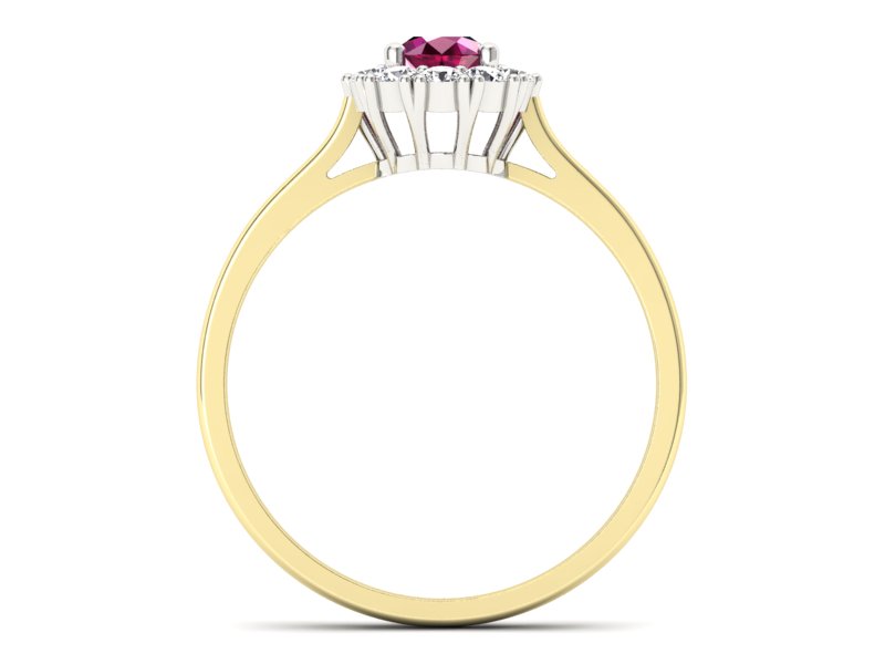 Pierścionek z rubinem i diamentami - p16106zbr - 2