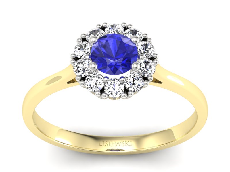 Pierścionek z szafirem i diamentami - p16106zbszc - 1