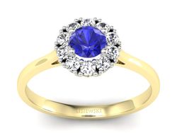 Pierścionek z szafirem i diamentami - p16106zbszc