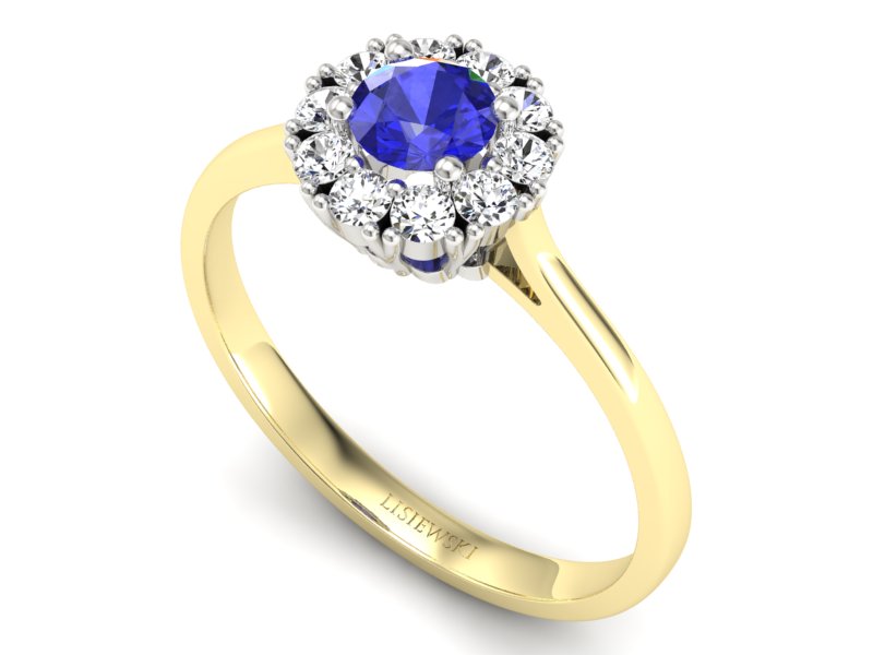 Pierścionek z szafirem i diamentami - p16106zbszc - 3