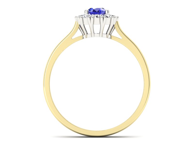 Pierścionek z szafirem i diamentami - p16106zbszc - 2