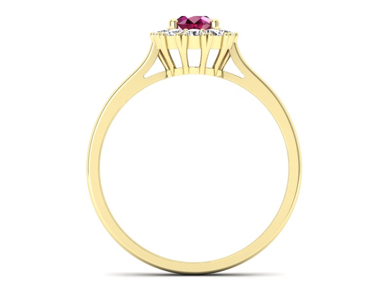 Pierścionek z rubinem i brylantami - p16106zr - 2