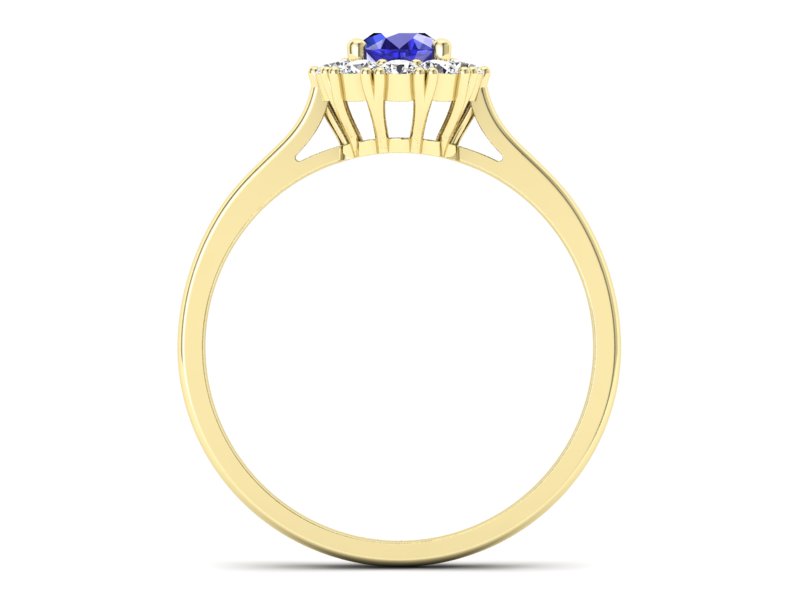 Pierścionek z szafirem i brylantami - p16106zszc - 2