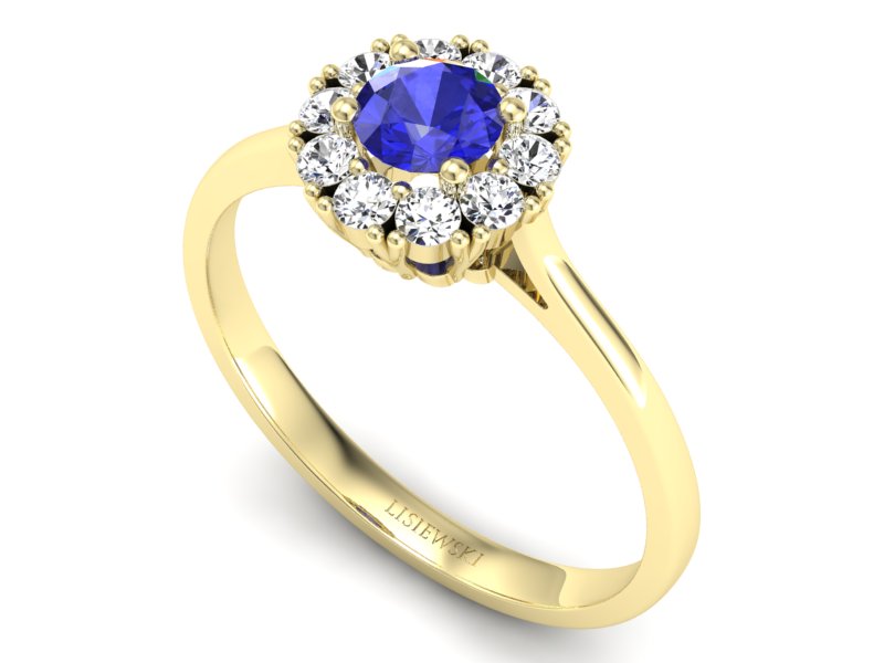 Pierścionek z szafirem i brylantami - p16106zszc - 3