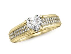 Pierścionek zaręczynowy z diamentami złoto 585 - p16107z