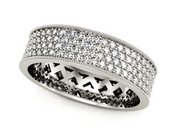 Pierscionek Obrączka z brylantami białe złoto 585 - p16110b