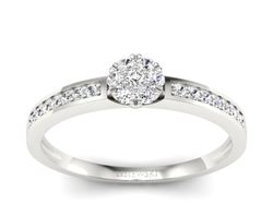 Złoty pierścionek z brylantami białe złoto - p16114b