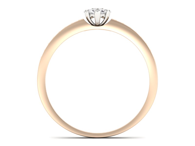 Pierścionek z brylantami białe różowe złoto - p16114cb - 2