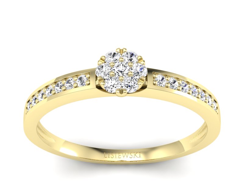 Pierścionek zaręczynowy z diamentami - p16114z - 1