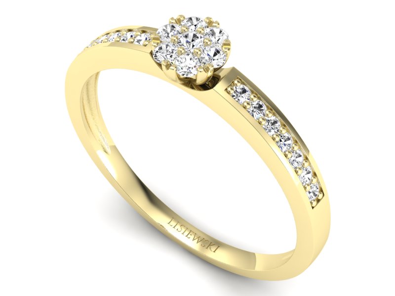 Pierścionek zaręczynowy z diamentami - p16114z - 3