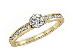 Pierścionek z diamentami żółte i białe złoto 585 - p16114zb