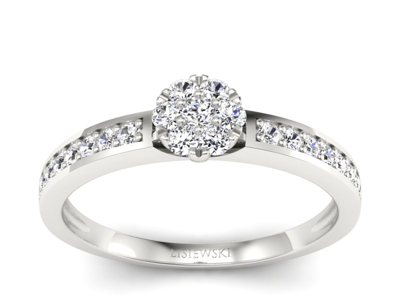 Pierścionek zaręczynowy z brylantami złoto 585 - p16115b - 1