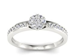 Pierścionek zaręczynowy z brylantami złoto 585 - p16115b