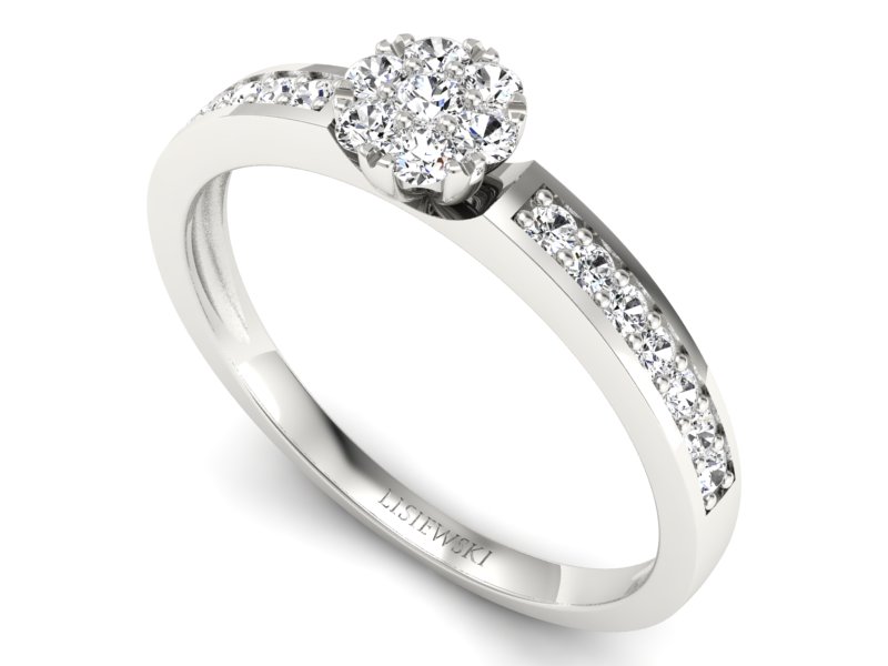 Pierścionek zaręczynowy z brylantami złoto 585 - p16115b - 3