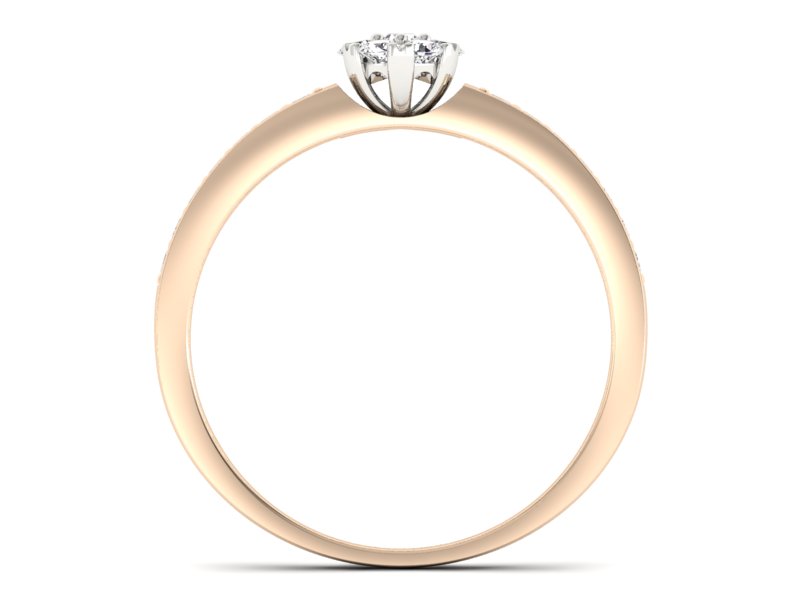 Pierścionek z brylantami białe różowe złoto - p16115cb - 2