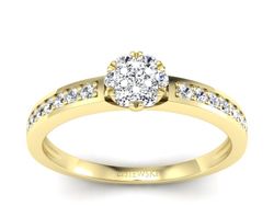 Złoty Pierścionek z brylantami żółte złoto 585 - p16115z