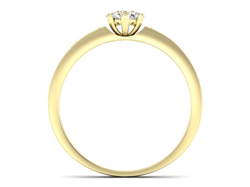 Złoty Pierścionek z brylantami żółte złoto 585 - p16115z - 2