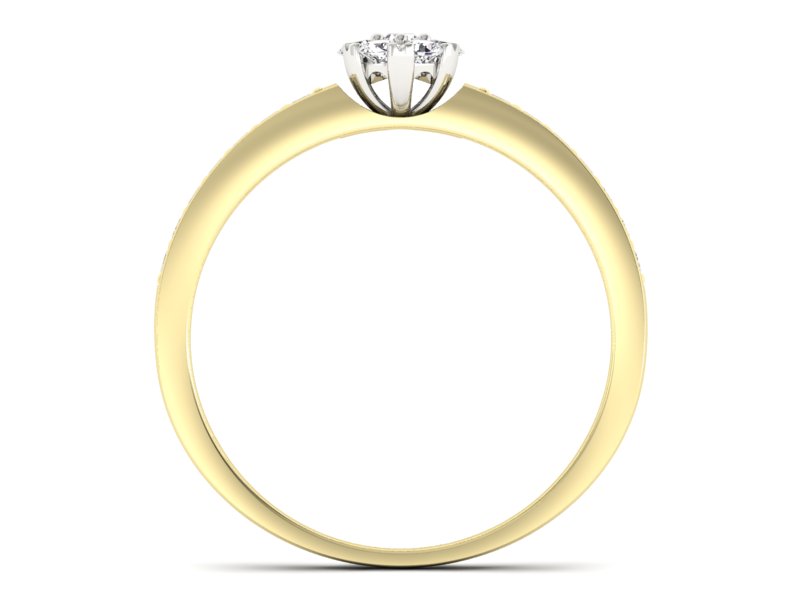 Złoty Pierścionek zaręczynowy z brylantami - p16115zb - 2