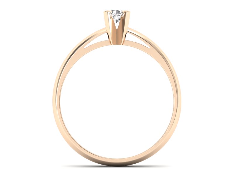 Złoty pierścionek z brylantem różowe złoto - p16116c - 2