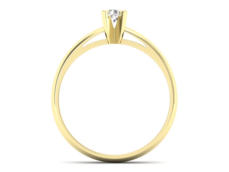 Złoty pierścionek z brylantem żółte złoto - p16116z - 2