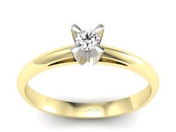 Pierścionek z diamentem żółte i białe złoto - p16116zb