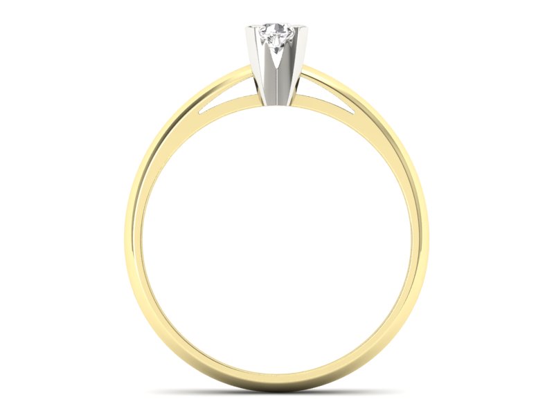 Pierścionek z diamentem żółte i białe złoto - p16116zb - 2