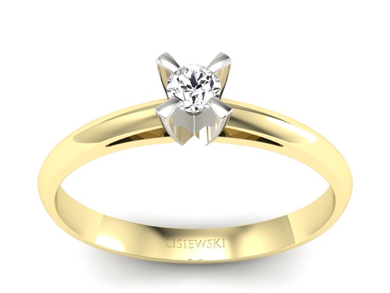 Pierścionek z diamentem żółte i białe złoto - p16116zb_Si - 1