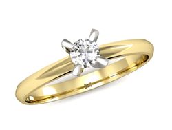 Pierścionek z diamentem żółte i białe złoto 585 - p16118zb