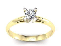 Pierścionek z diamentem żółte i białe złoto 585 - p16119zb