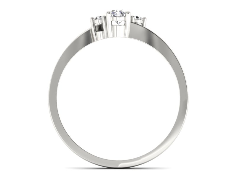 Złoty Pierścionek z diamentami białe złoto 585 - p16124b - 2