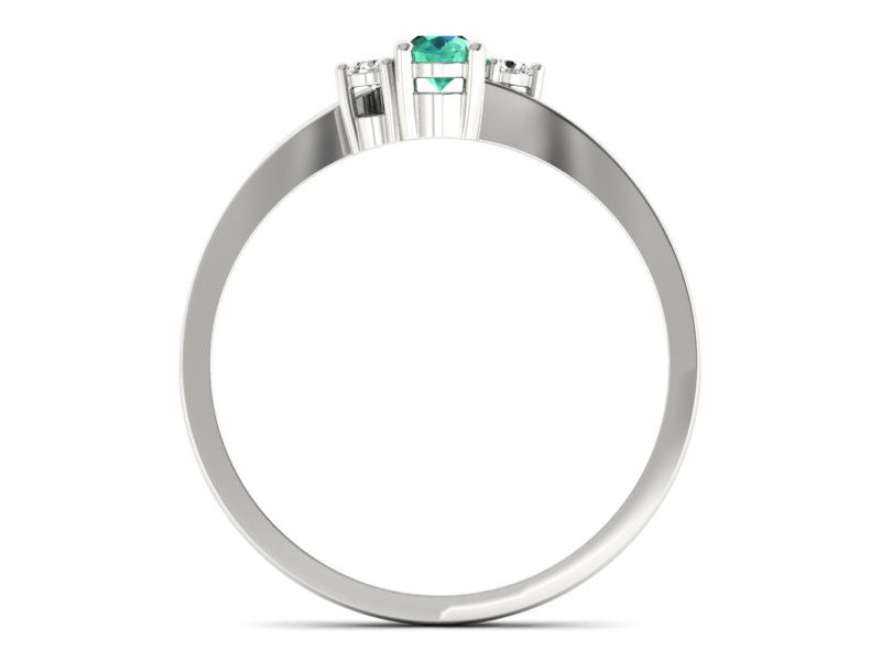 Złoty Pierścionek ze szmaragdem i brylantami - p16124bsm - 2