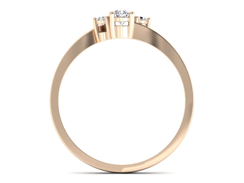 Złoty Pierścionek z diamentem z różowego złota - p16124c - 2