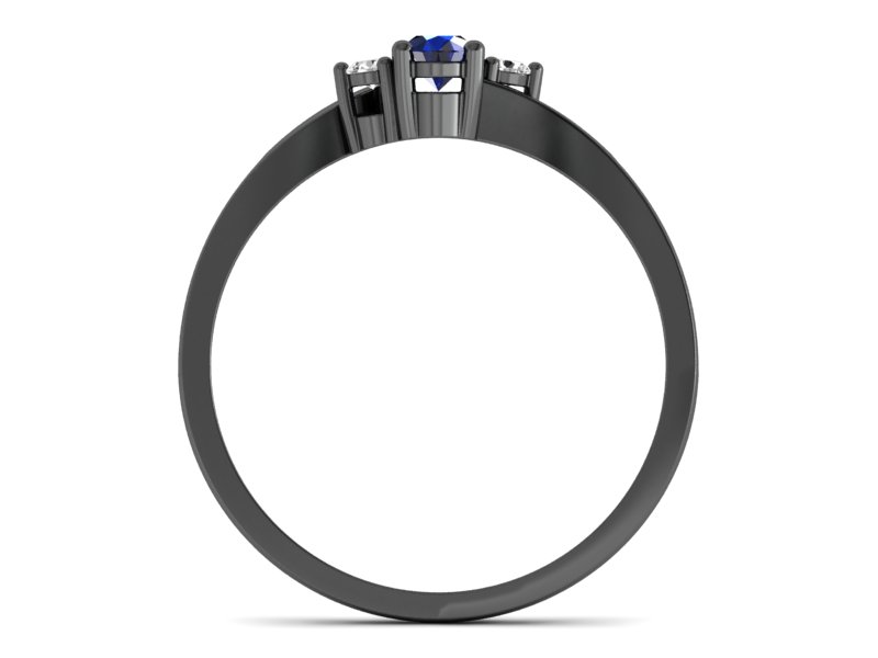 Złoty Pierścionek z szafirem i brylantami - p16124czsz - 2
