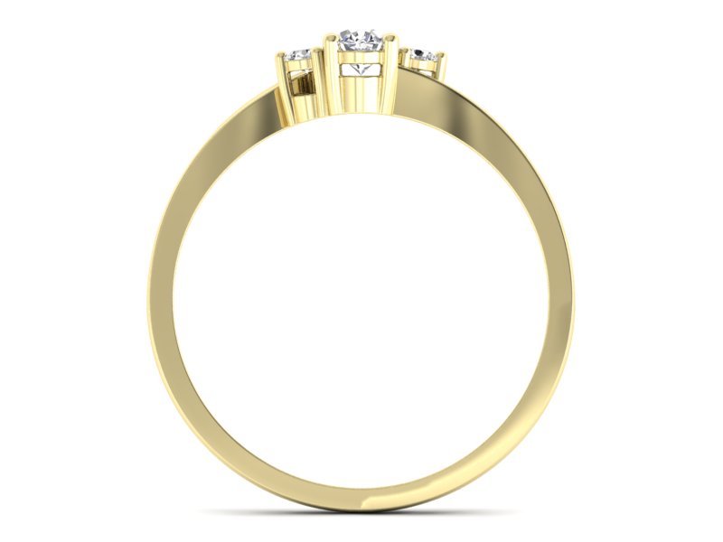 Złoty Pierścionek z diamentami żółte złoto 585 - p16124z - 2