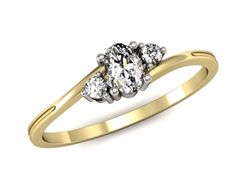 Pierścionek z diamentami białe i żółte złoto - p16124zb