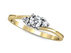 Pierścionek z diamentami żółte i białe złoto 585 - p16125zb